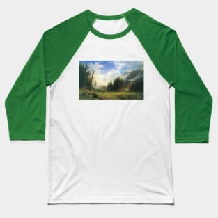 Mountain Landscape by Albert Bierstadt Baseball T-Shirt